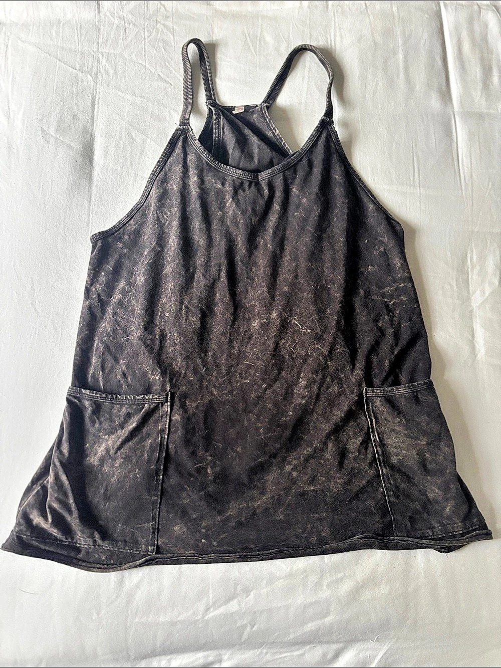 Free People Movement Black Distressed Romper
